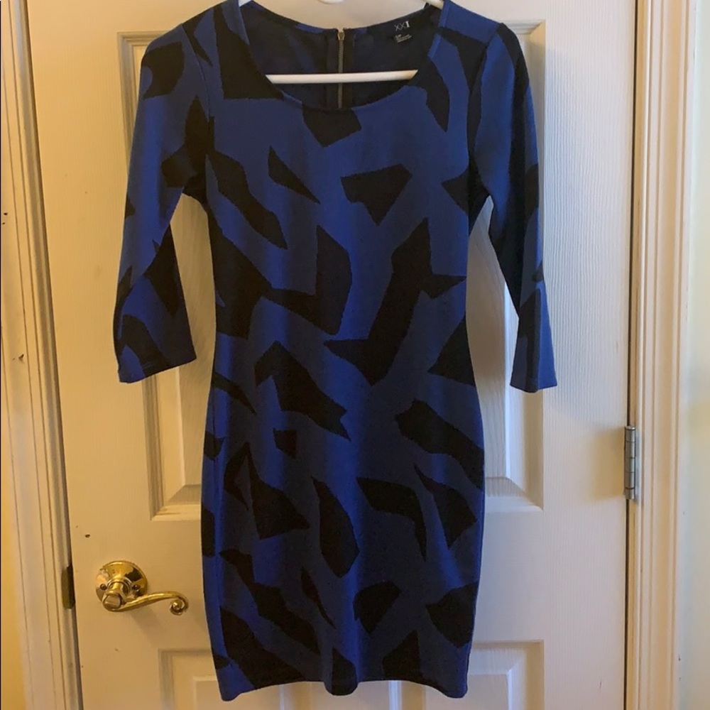 Blue and Black Dress